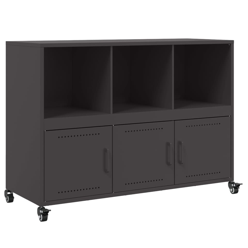 Credenza Nera 100,5x39x72 cm in Acciaio - homemem39