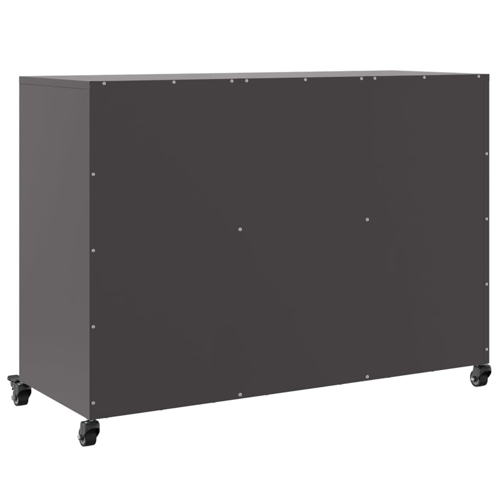 Credenza Nera 100,5x39x72 cm in Acciaio - homemem39