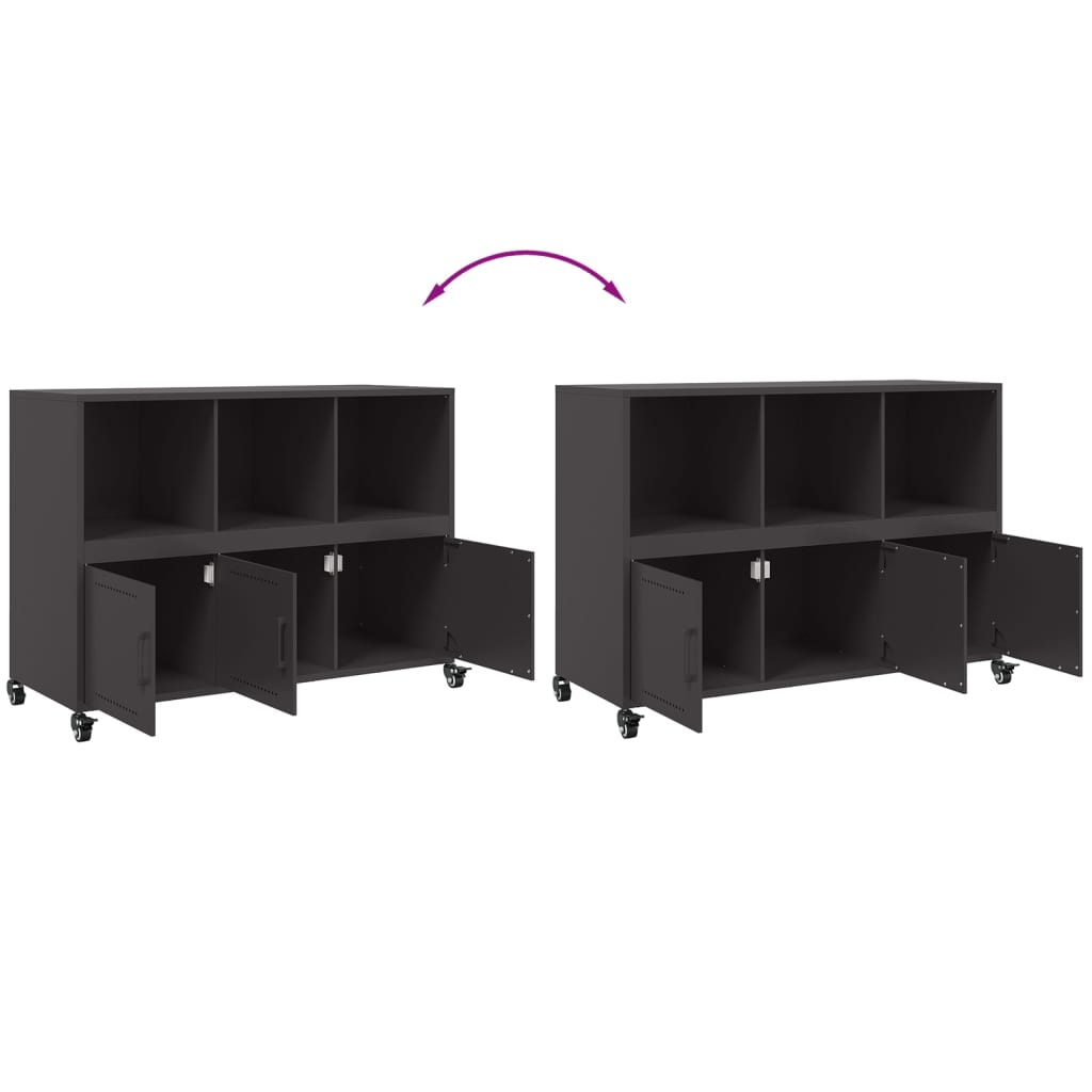 Credenza Nera 100,5x39x72 cm in Acciaio - homemem39