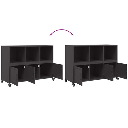 Credenza Nera 100,5x39x72 cm in Acciaio - homemem39