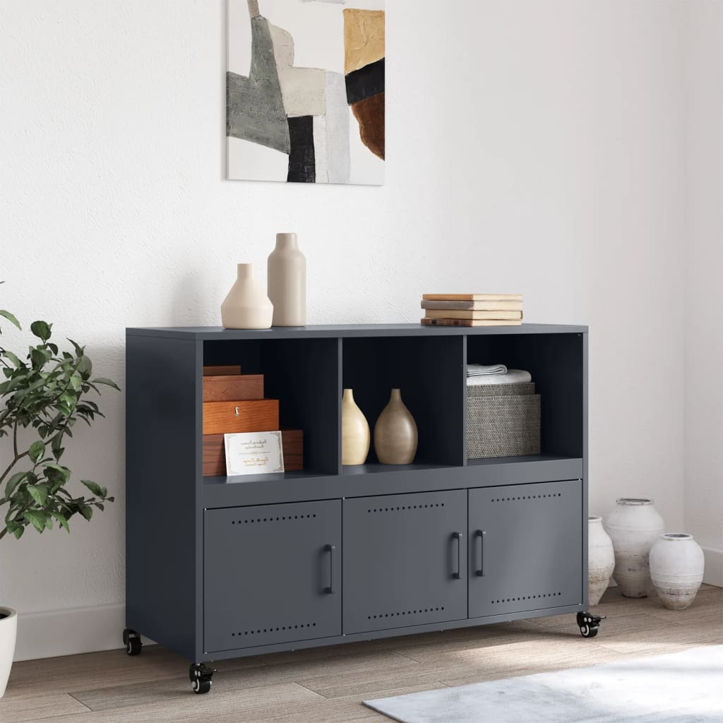 Credenza Antracite 100,5x39x72 cm in Acciaio - homemem39