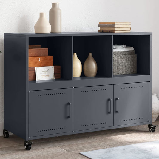 Credenza Antracite 100,5x39x72 cm in Acciaio - homemem39
