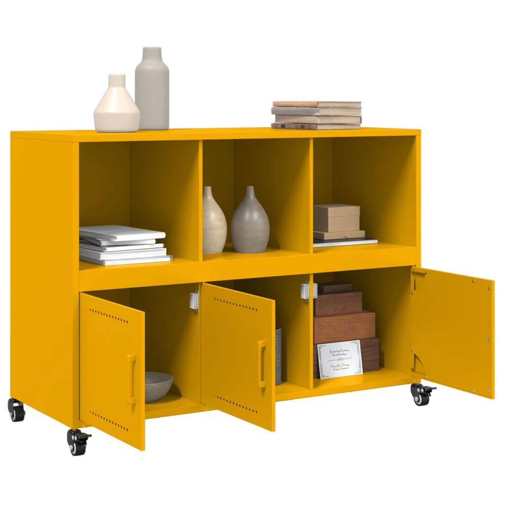 Credenza Giallo Senape 100,5x39x72 cm in Acciaio - homemem39