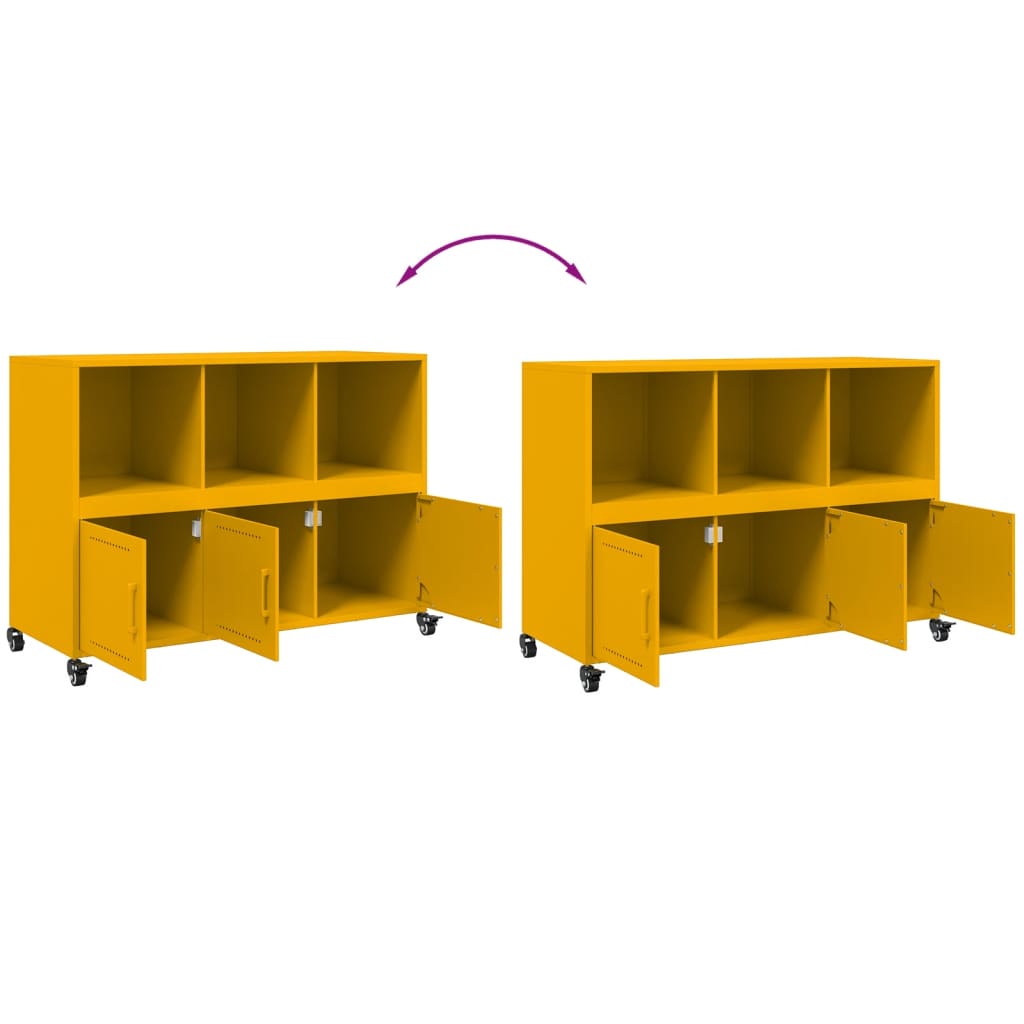 Credenza Giallo Senape 100,5x39x72 cm in Acciaio - homemem39