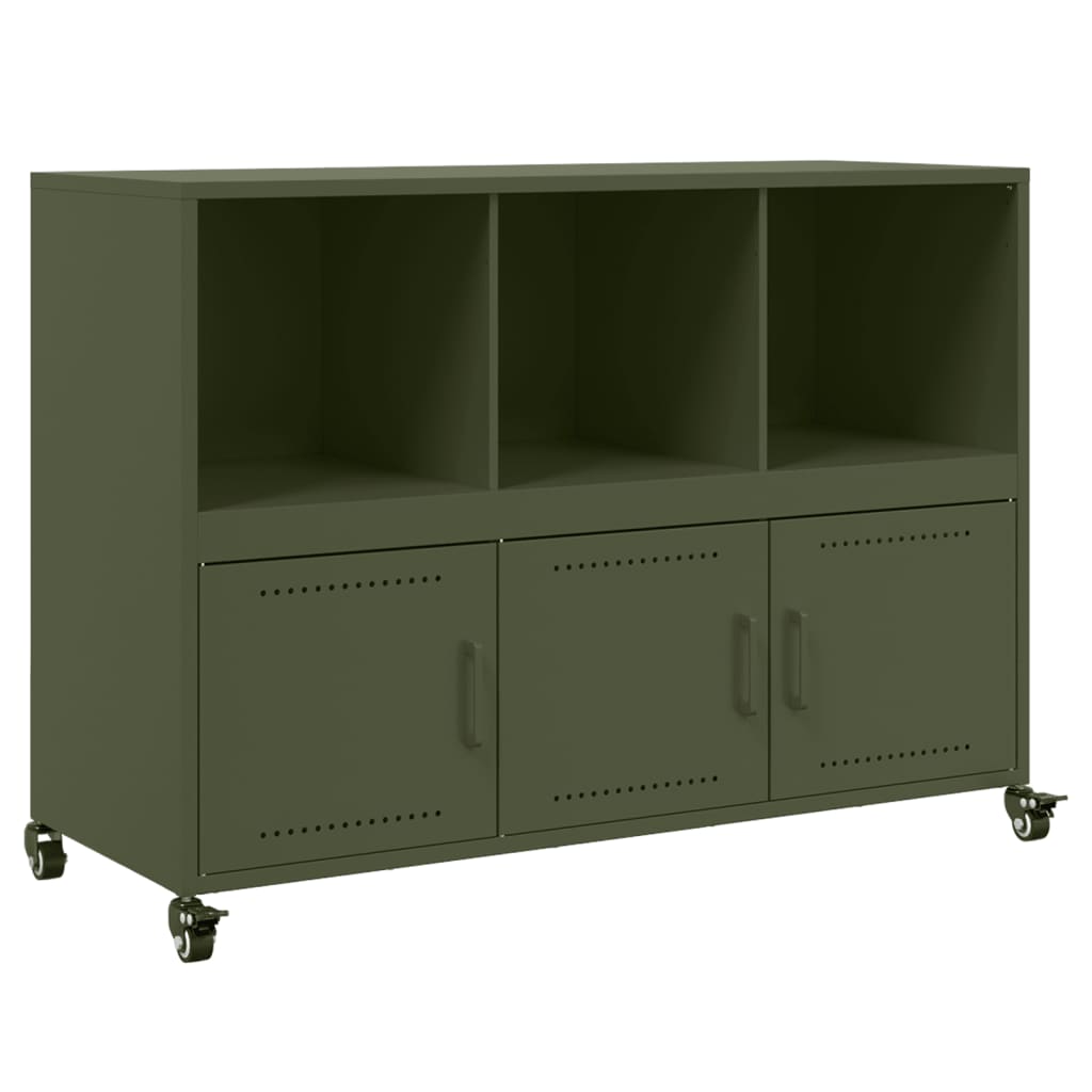Credenza Verde Oliva 100,5x39x72 cm in Acciaio - homemem39