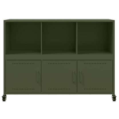 Credenza Verde Oliva 100,5x39x72 cm in Acciaio - homemem39