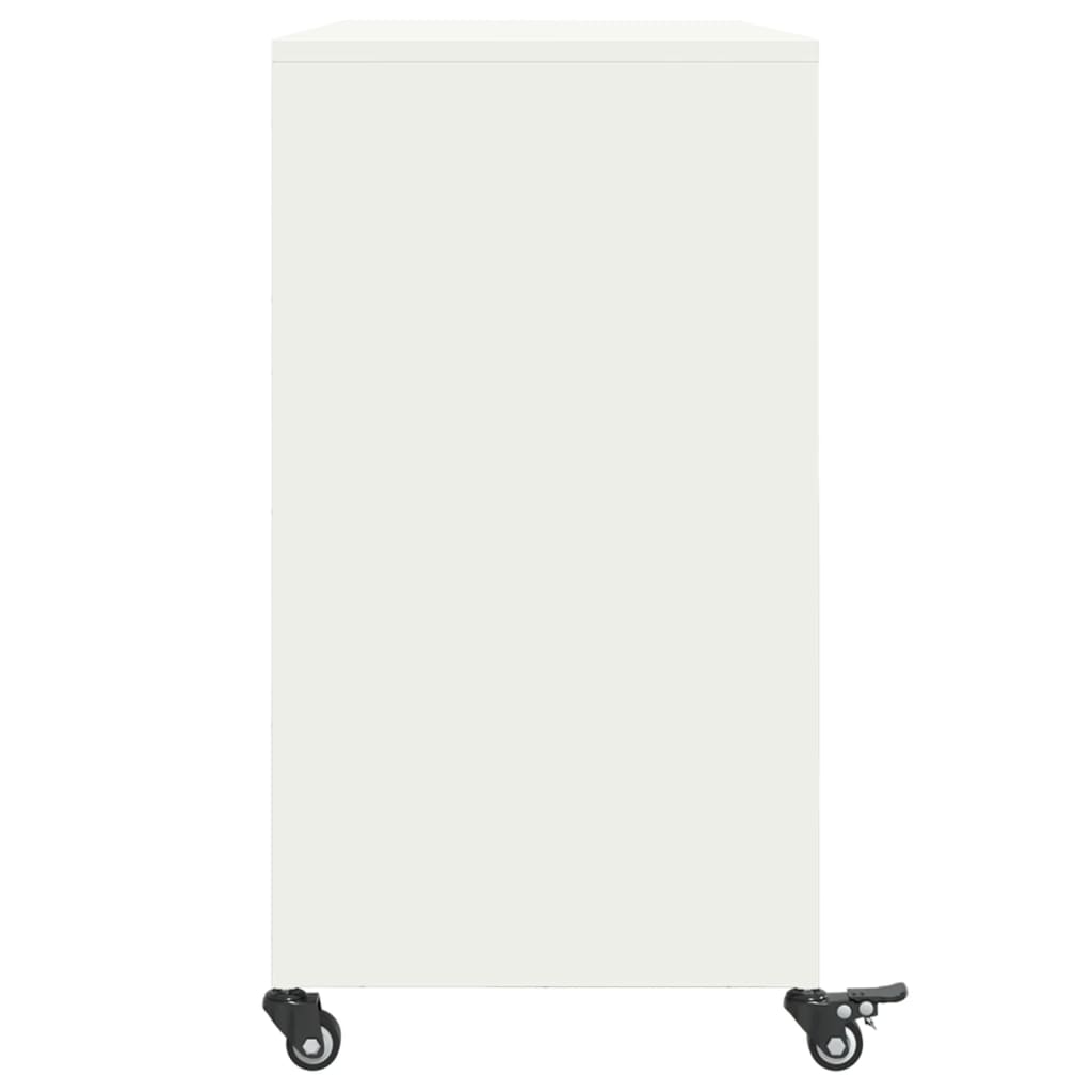 Credenza Bianca 100,5x39x72 cm in Acciaio - homemem39