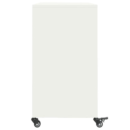 Credenza Bianca 100,5x39x72 cm in Acciaio - homemem39