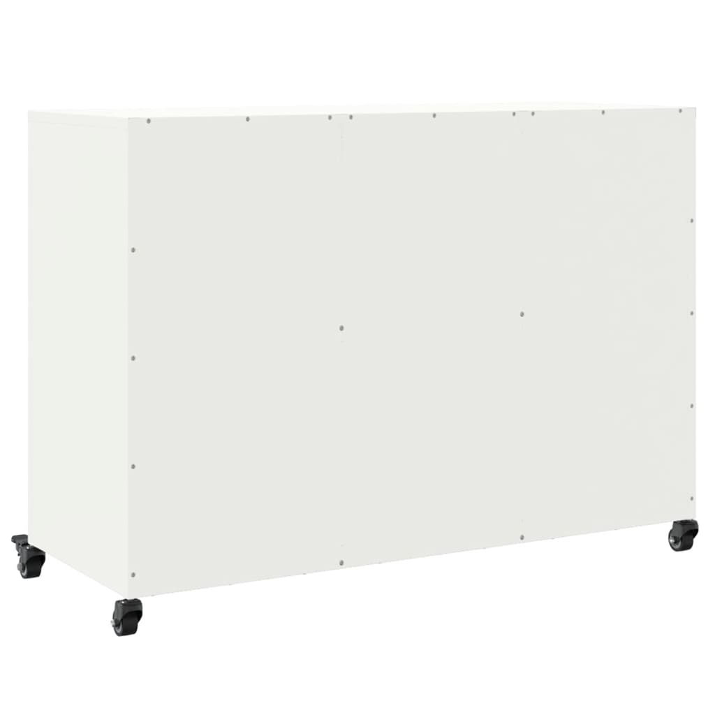 Credenza Bianca 100,5x39x72 cm in Acciaio - homemem39