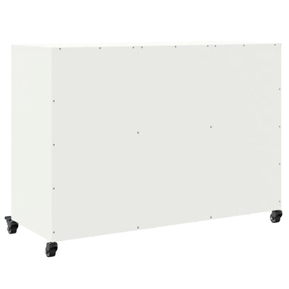 Credenza Bianca 100,5x39x72 cm in Acciaio - homemem39