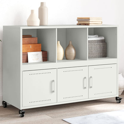 Credenza Bianca 100,5x39x72 cm in Acciaio - homemem39