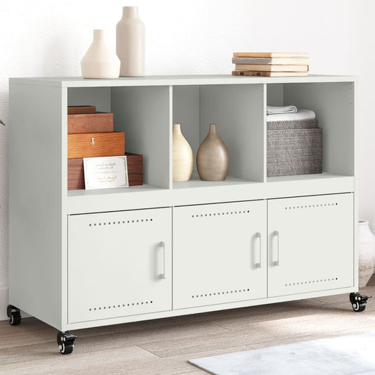 Credenza Bianca 100,5x39x72 cm in Acciaio - homemem39