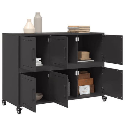 Credenza Nera 100,5x39x72 cm in Acciaio - homemem39