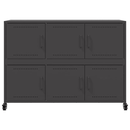 Credenza Nera 100,5x39x72 cm in Acciaio - homemem39
