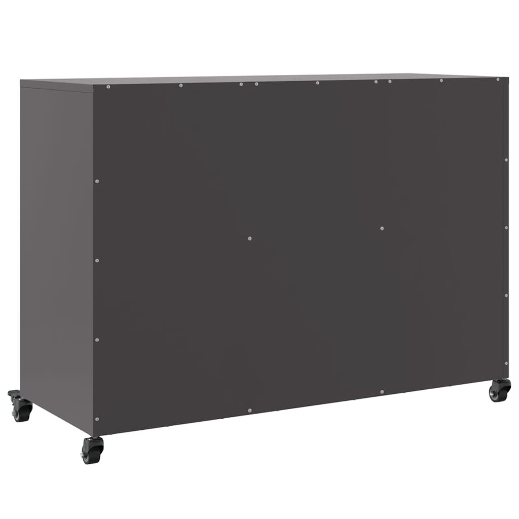 Credenza Nera 100,5x39x72 cm in Acciaio - homemem39