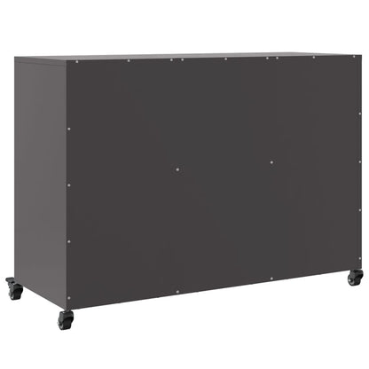Credenza Nera 100,5x39x72 cm in Acciaio - homemem39