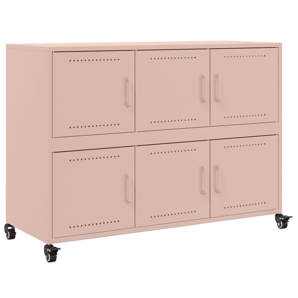 Credenza Rosa 100,5x39x72 cm in Acciaio Laminato a Freddo - homemem39