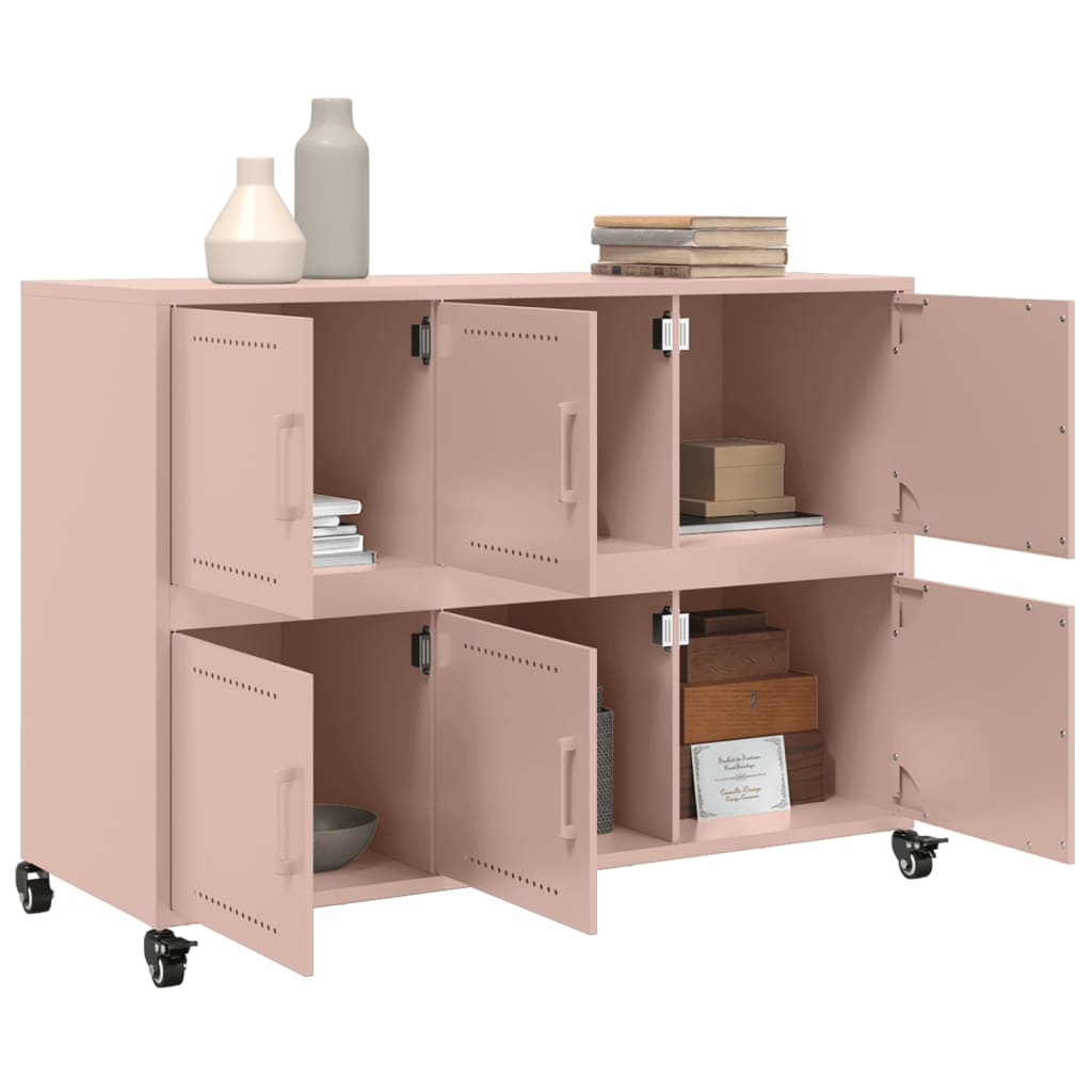 Credenza Rosa 100,5x39x72 cm in Acciaio Laminato a Freddo - homemem39