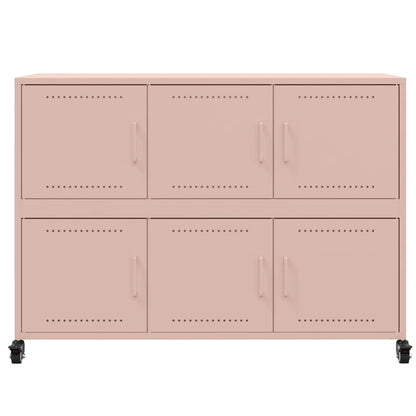 Credenza Rosa 100,5x39x72 cm in Acciaio Laminato a Freddo - homemem39