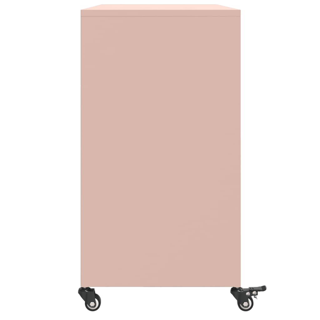 Credenza Rosa 100,5x39x72 cm in Acciaio Laminato a Freddo - homemem39