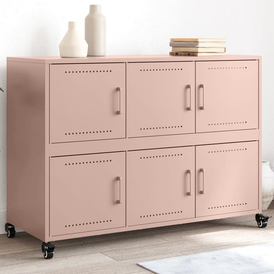 Credenza Rosa 100,5x39x72 cm in Acciaio Laminato a Freddo - homemem39