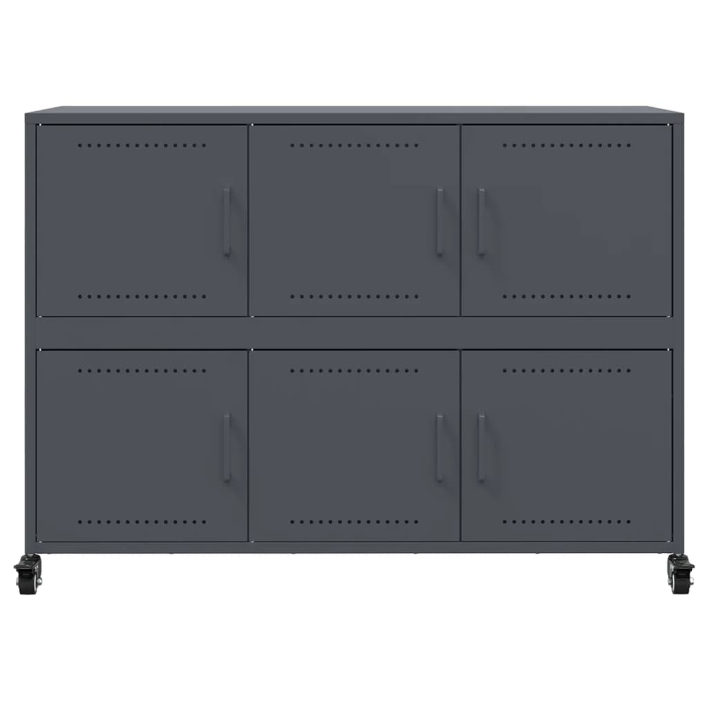 Credenza Antracite 100,5x39x72 cm in Acciaio Laminato a Freddo - homemem39