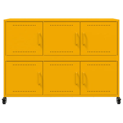 Credenza Giallo Senape 100,5x39x72 cm Acciaio Laminato a Freddo - homemem39