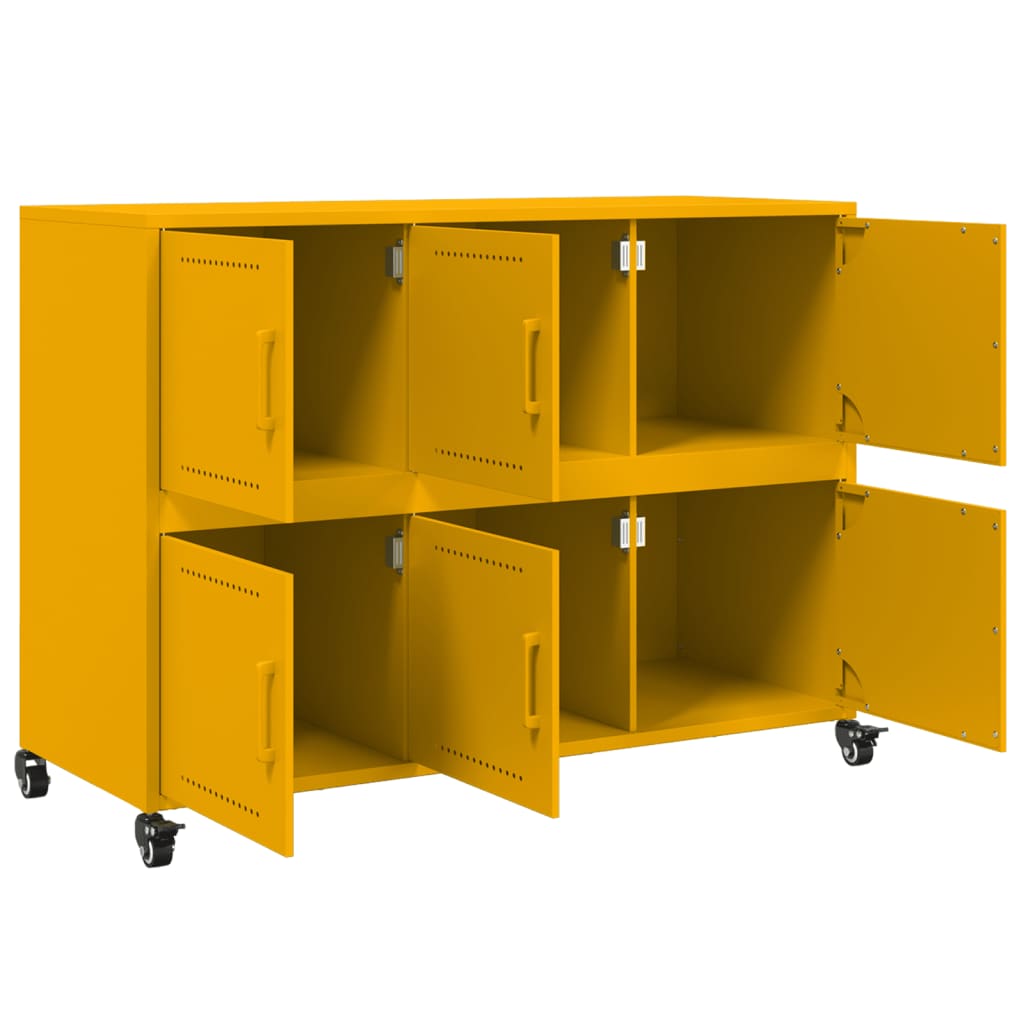 Credenza Giallo Senape 100,5x39x72 cm Acciaio Laminato a Freddo - homemem39