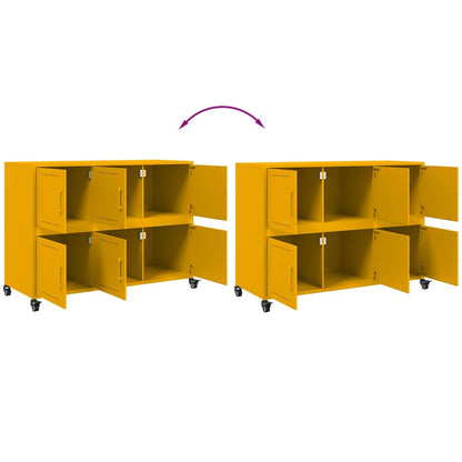 Credenza Giallo Senape 100,5x39x72 cm Acciaio Laminato a Freddo - homemem39