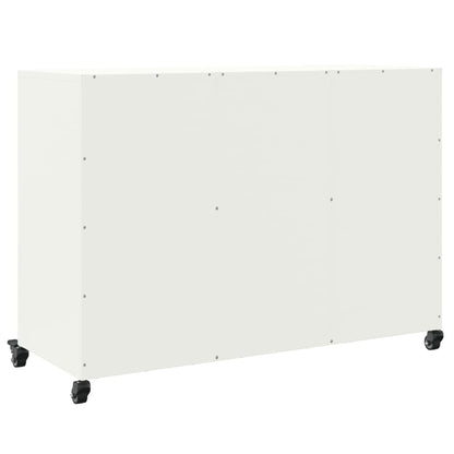 Credenza Bianca 100,5x39x72 cm in Acciaio Laminato a Freddo - homemem39
