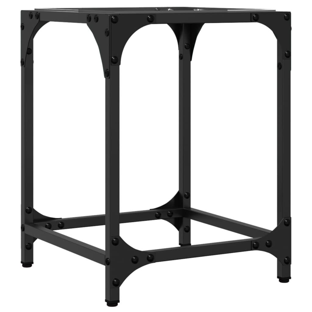 Tavolino Salotto con Piano Vetro Trasparente 30x30x40cm Acciaio | homemem39