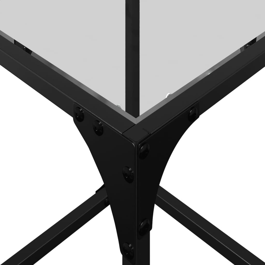 Tavolino Salotto con Piano Vetro Trasparente 30x30x40cm Acciaio | homemem39