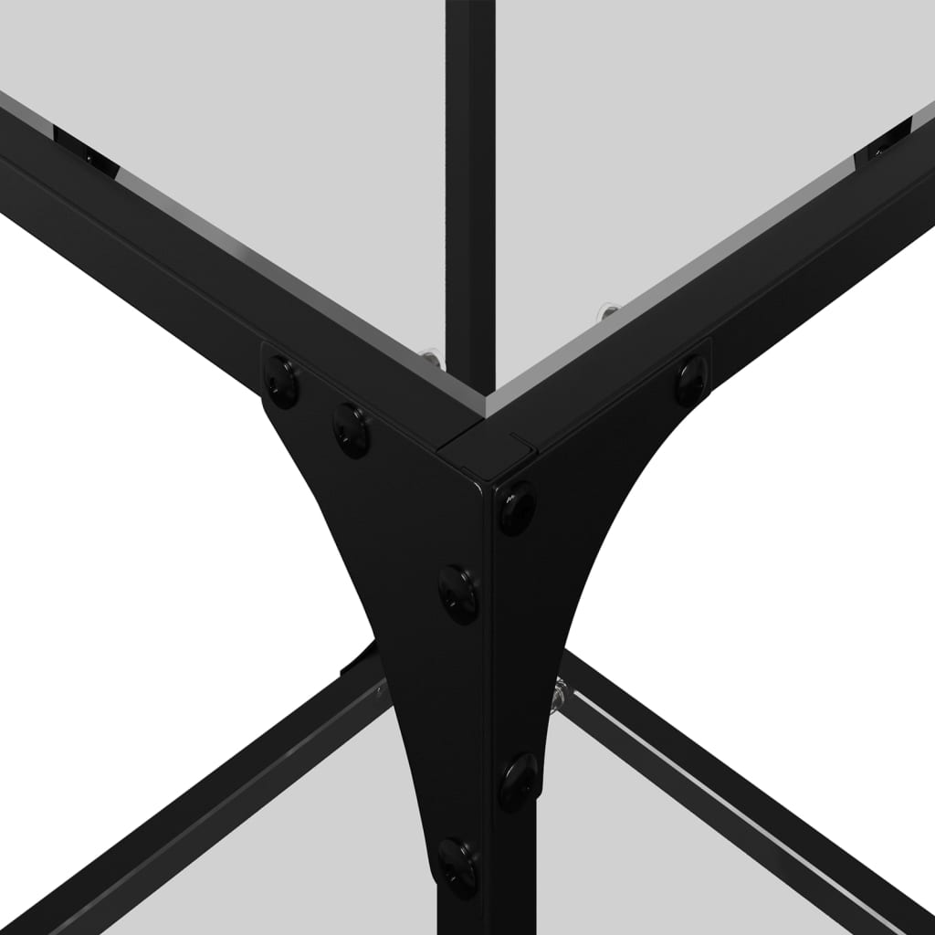 Tavolino Salotto con Piano Vetro Trasparente 30x30x40cm Acciaio | homemem39