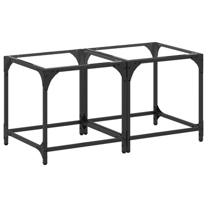 Tavolino Salotto con Piano Vetro Trasparente 40x40x40cm Acciaio