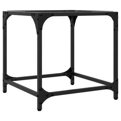 Tavolino Salotto con Piano Vetro Trasparente 40x40x40cm Acciaio