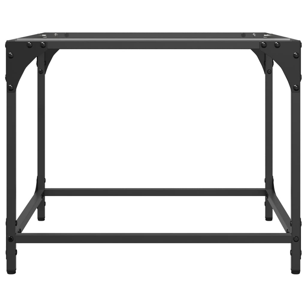 Tavolini con Piano in Vetro Trasparente 2 pz 50x50x40cm Acciaio | homemem39