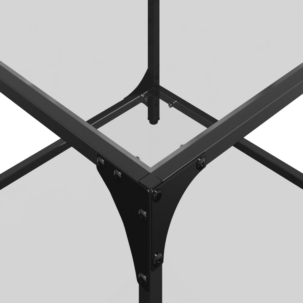 Tavolino Salotto con Piano Vetro Trasparente 50x50x40cm Acciaio | homemem39