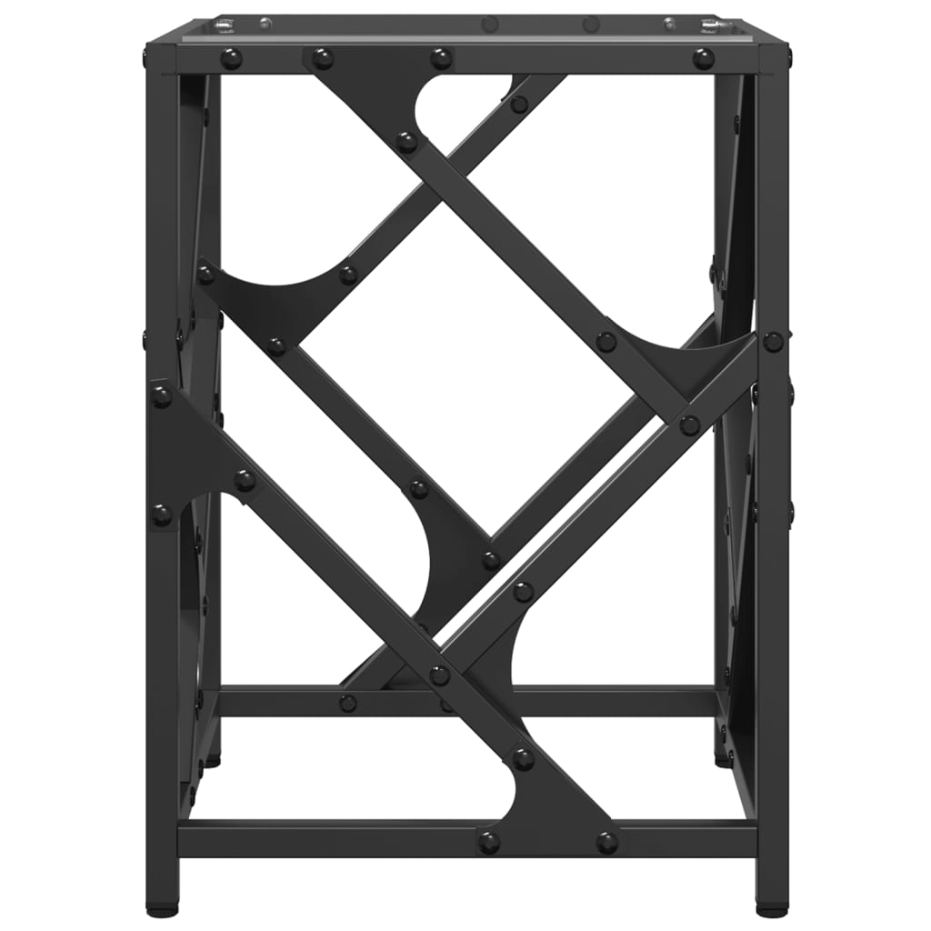 Tavolino Salotto con Piano Vetro Trasparente 30x30x41cm Acciaio | homemem39