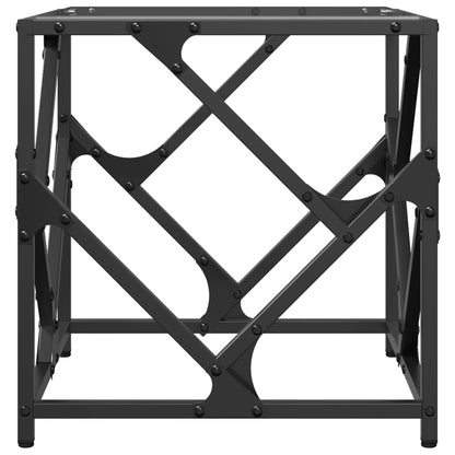 Tavolini con Piano in Vetro Trasparente 2 pz 40x40x41cm Acciaio