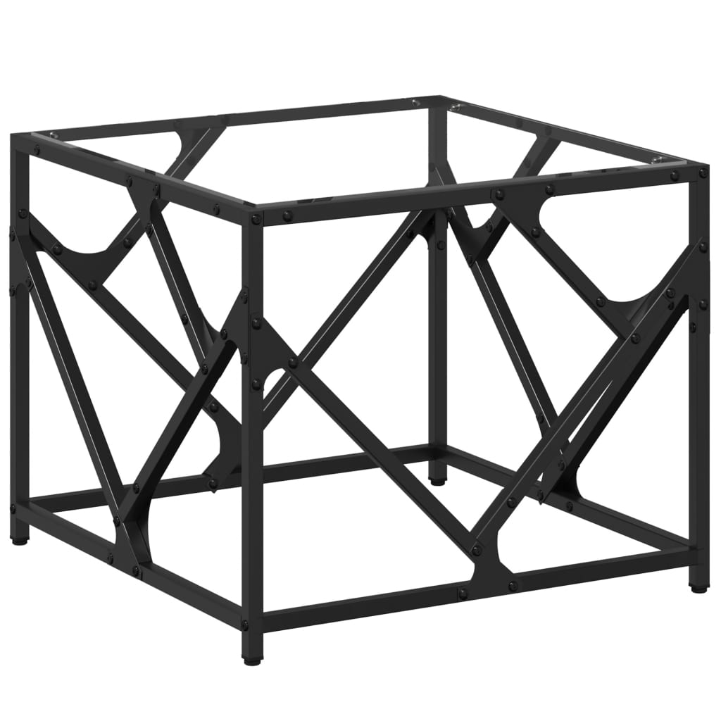 Tavolini con Piano in Vetro Trasparente 2 pz 50x50x41cm Acciaio | homemem39