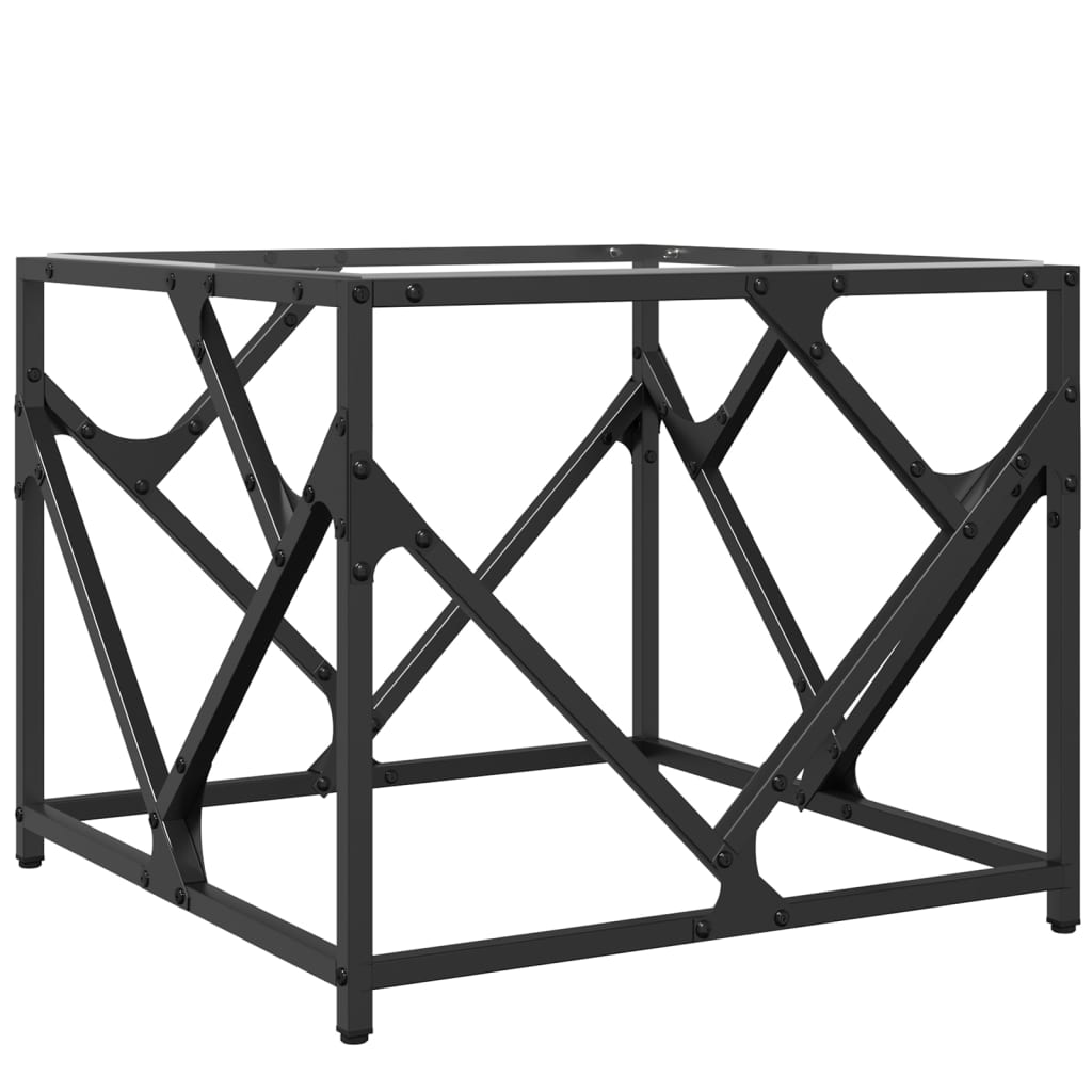 Tavolini con Piano in Vetro Trasparente 2 pz 50x50x41cm Acciaio | homemem39