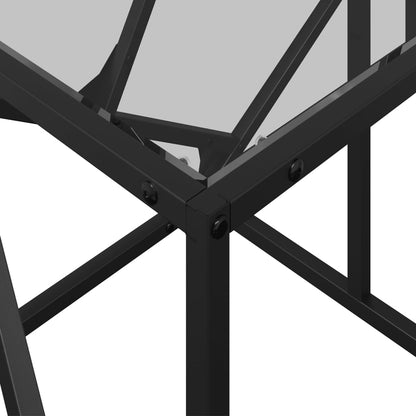 Tavolini con Piano Vetro Trasparente 2 pz 98,5x50x41cm Acciaio