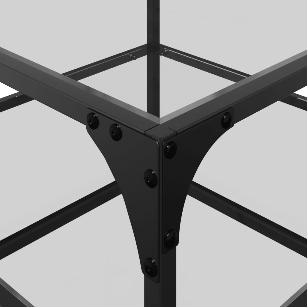 Tavolino Salotto con Piano Vetro Trasparente 50x50x45cm Acciaio | homemem39