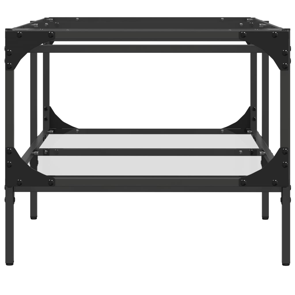 Tavolini con Piano Vetro Trasparente 2 pz 98,5x50x45 cm Acciaio | homemem39