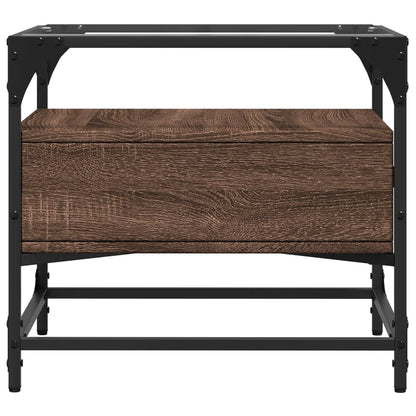 Tavolino Salotto con Ante in Vetro Rovere Marrone 50x50x45 cm | homemem39
