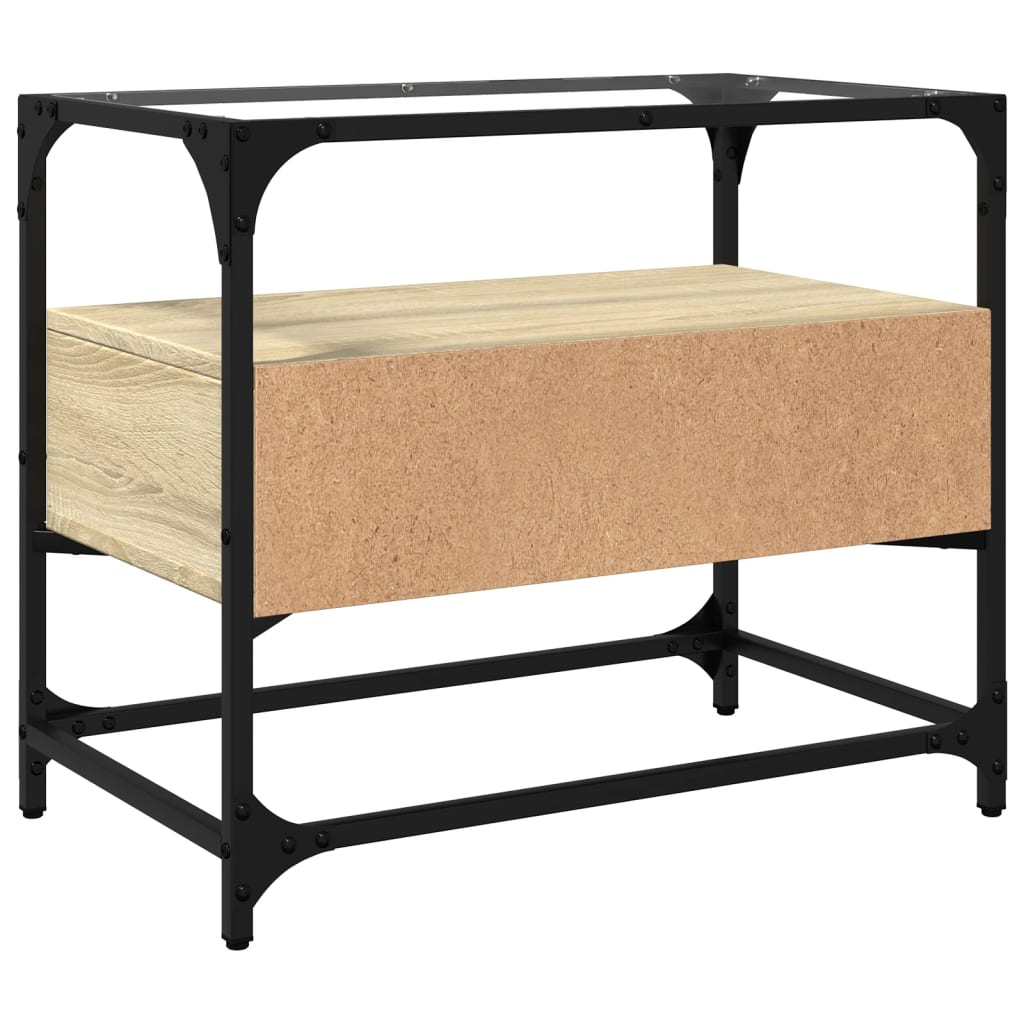 Mobile TV Piano Vetro Rovere Sonoma 60x35x51 Legno Multistrato - homemem39