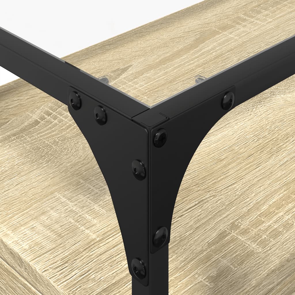 Mobile TV Piano Vetro Rovere Sonoma 60x35x51 Legno Multistrato - homemem39