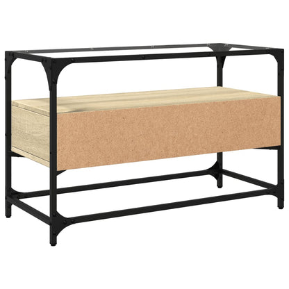 Mobile TV Piano Vetro Rovere Sonoma 80x35x51 Legno Multistrato - homemem39