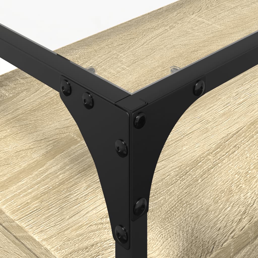 Mobile TV Piano Vetro Rovere Sonoma 80x35x51 Legno Multistrato - homemem39