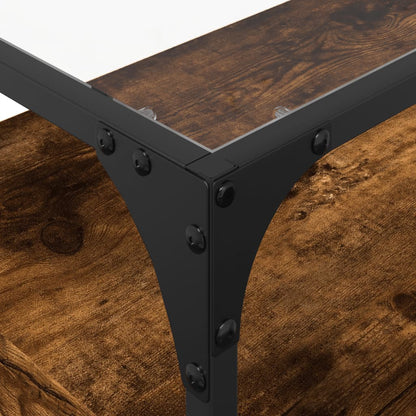 Mobile TV Piano Vetro Rovere Fumo 80x35x51cm Legno Multistrato - homemem39